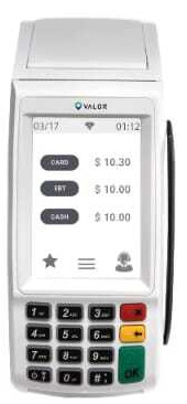 Compact countertop terminal with a built-in receipt printer