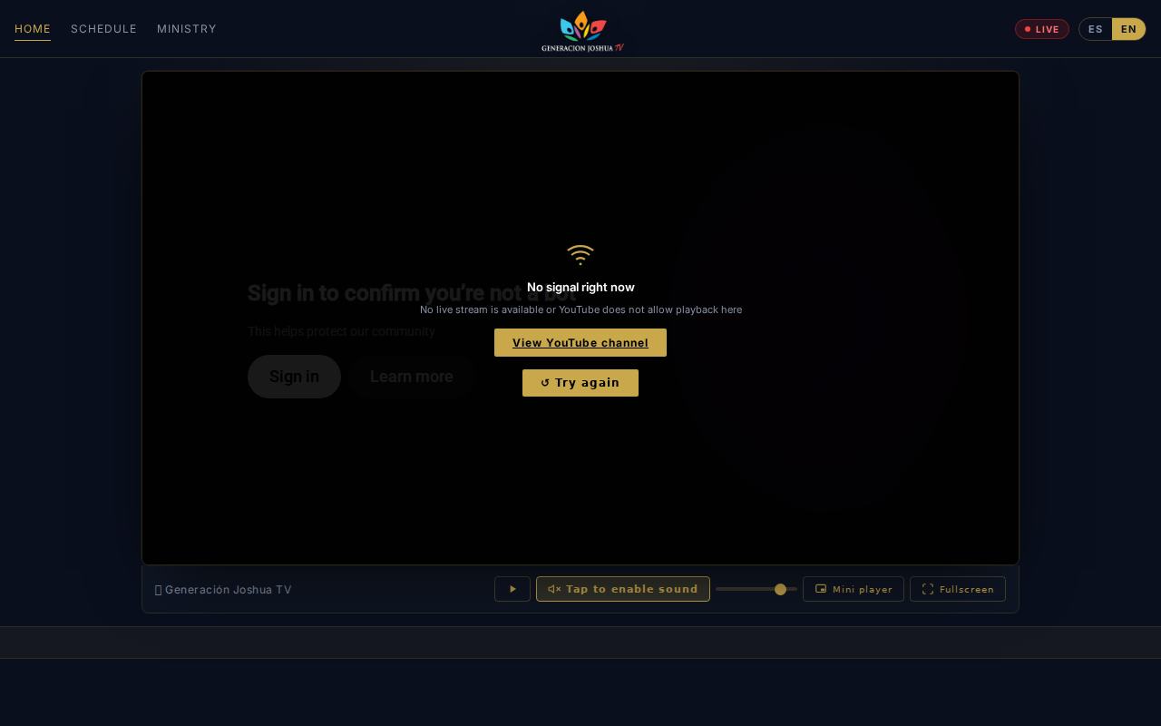 Website preview for Generación Joshua TV
