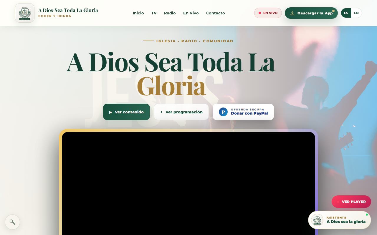 Website preview for A Dios Sea Toda La Gloria