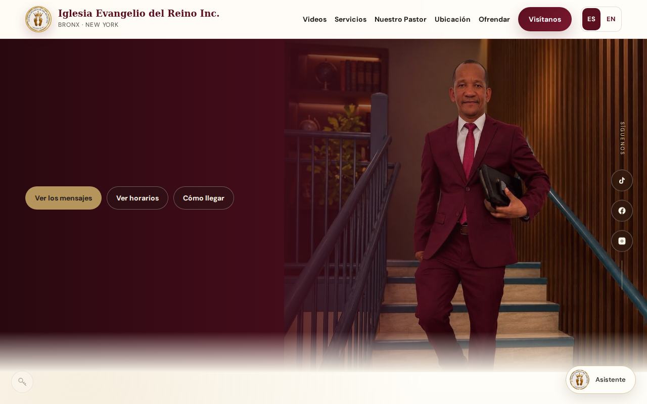 Website preview for Iglesia Evangelio del Reino Inc.