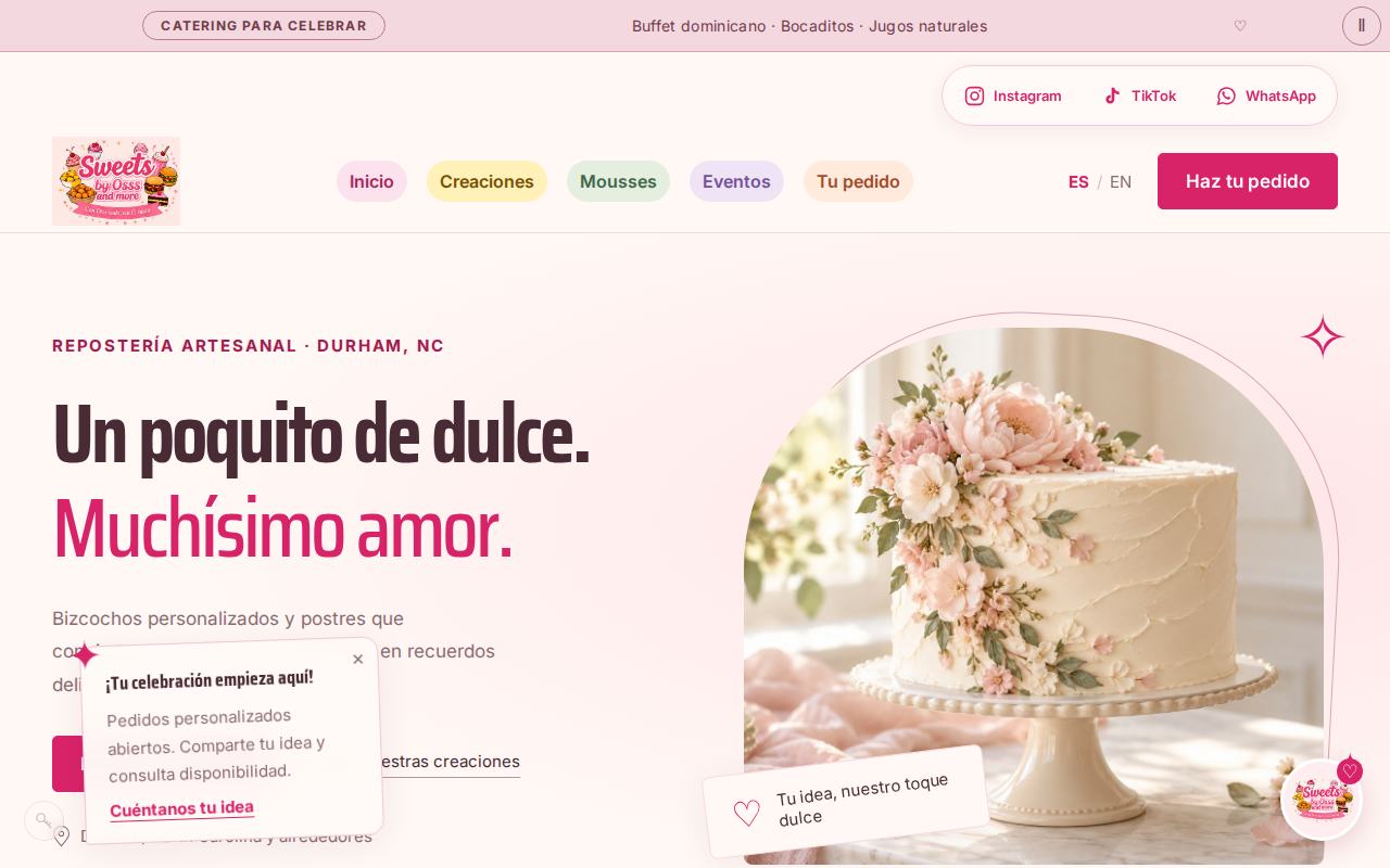 Website preview for Sweet by Osss